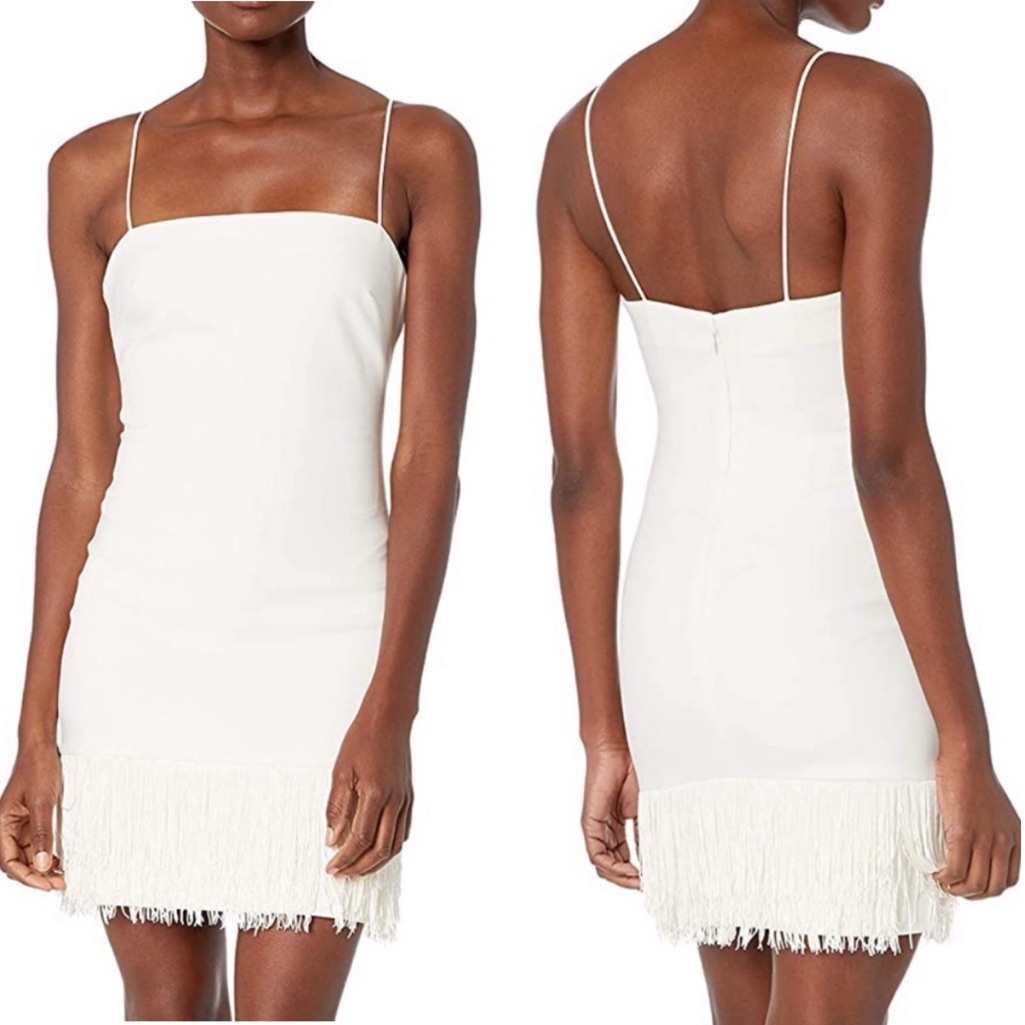 Nwt Likely Melly Fringe Dress Mini Sz 8 White Short